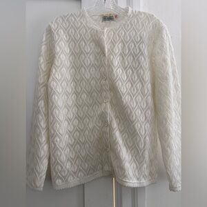 VTG Fashionelle by Ades of California offwhite see-thru cardigan